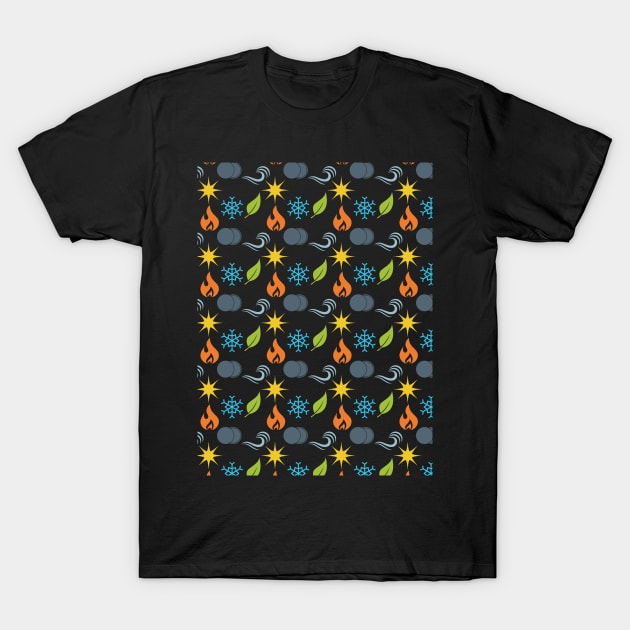 Colorful RPG Elements Pattern T-Shirt by pixeptional